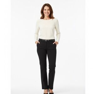 Talbots Stretch Bootcut Pants Women 8 Petite Black‎ Ponte Work Minimal Classic